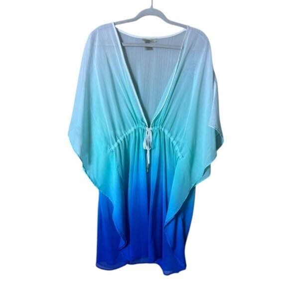 Rod Beattie Women Poncho Ruana Cover Up XXL Beach Coastal Festival Kimono - Picture 1 of 10